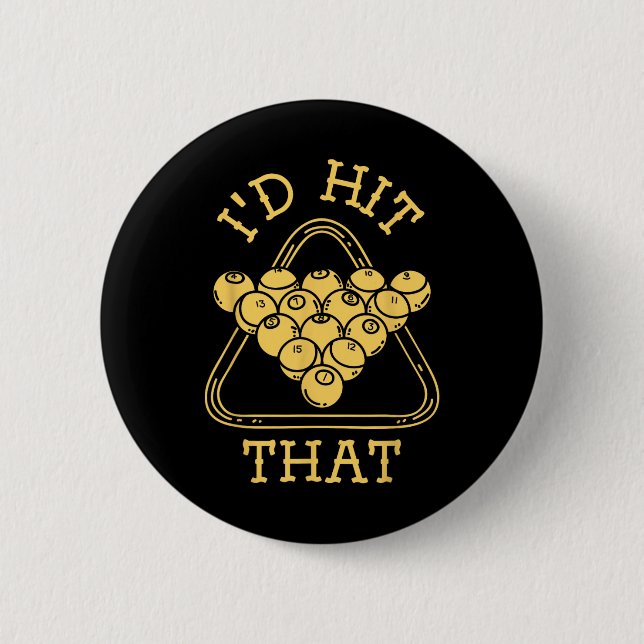 Billiards Pool Player  6 Cm Round Badge (Front)