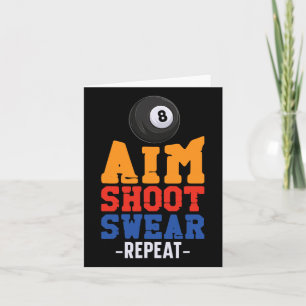 Billiards Pool Player Ball 8 Ball Vintage Aim Shoo Card