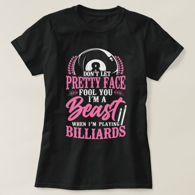 Billiards Pool Player Ball Dad Mum 8 Ball 9 Ball M T-Shirt (Design Front)