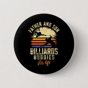 Billiards Pool Player Ball Dad Son Retro Vintage F 6 Cm Round Badge