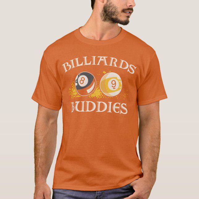 Billiards Pool Player Ball Friends funny T-Shirt (Front)