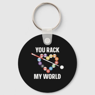 Billiards Pool Player Ball Pun Heart Valentines Da Key Ring