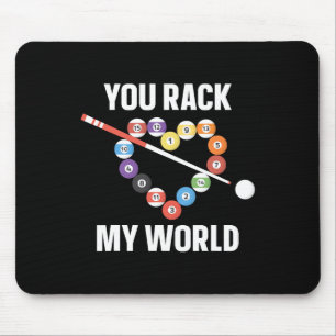 Billiards Pool Player Ball Pun Heart Valentines Da Mouse Pad