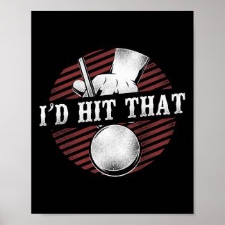 Billiards Pool Player Ball Pun Vintage Retro Id Hi Poster