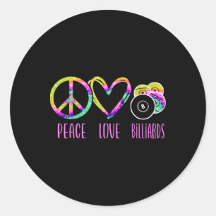 Billiards Pool Player Ball Tie Dye Girl Retro Vint Classic Round Sticker