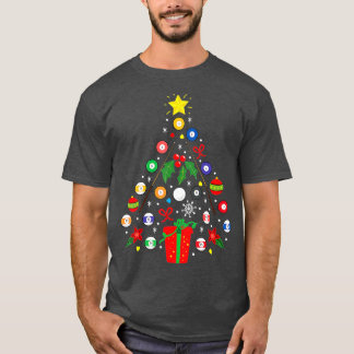 Billiards Pool Player Christmas Ornament Tree T-Shirt