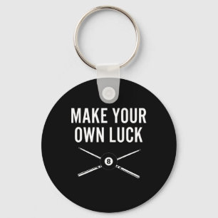 Billiards Pool Player Design With Eight Ball Make  Key Ring