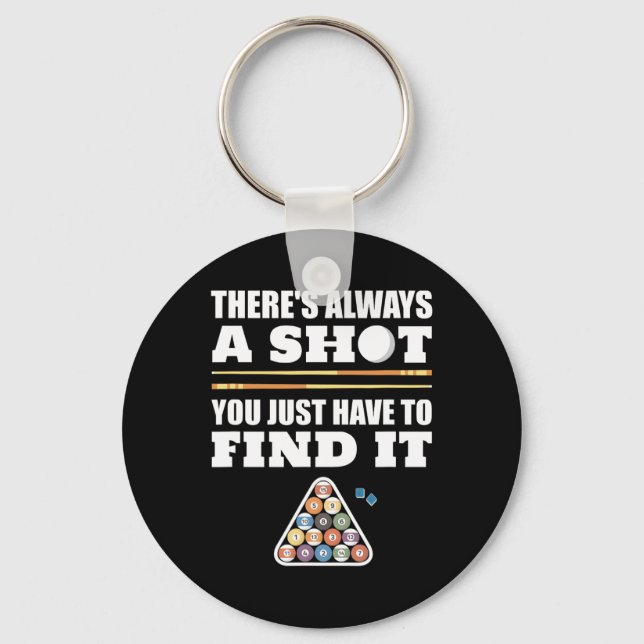 Billiards Pool Player Gift For Men Women Pool Game Key Ring (Front)