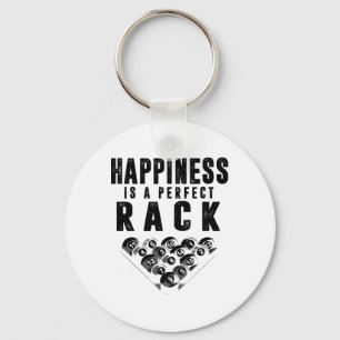 Billiards Pool Player Happiness Is A Perfect Rack  Key Ring