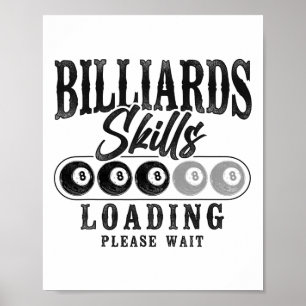 Billiards Pool Player Ll 8 Ll Vintage Billiards Sk Poster