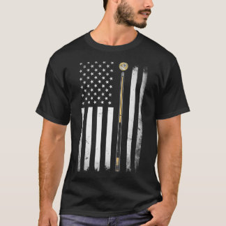 Billiards Pool Player Table USA US American Flag 1 T-Shirt