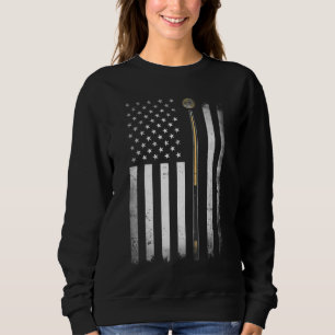 Billiards Pool Player Table USA US American Flag Sweatshirt