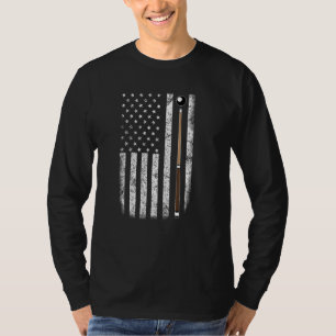 Billiards Pool Player Usa American Flag Father Bil T-Shirt