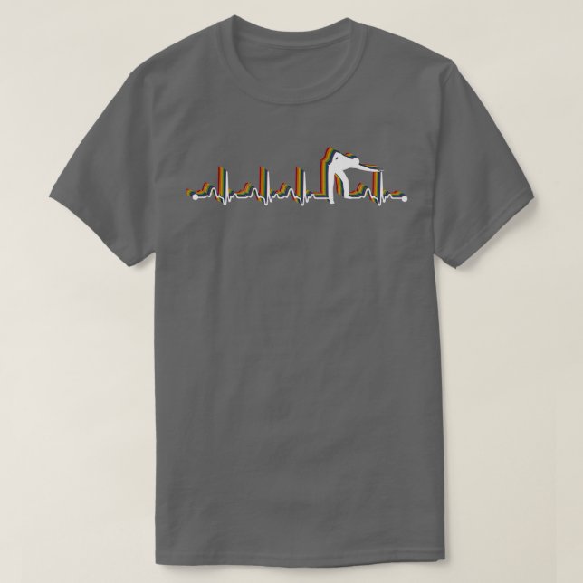 Billiards Pool Retro Heartbeat EKG for Billiard Pl T-Shirt (Design Front)