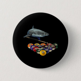 Billiards Pool Shark Design 6 Cm Round Badge