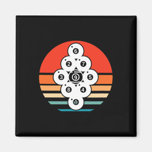 Billiards Pool Snooker Billiard Player 9 Ball Retr Magnet