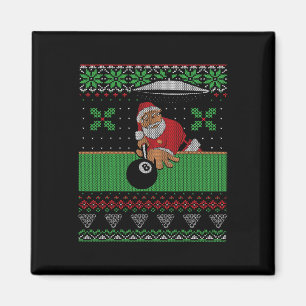 Billiards Pool Ugly Christmas Sweater Style Magnet