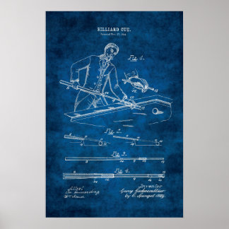 Billiards Poster Patent Art no. 7 Pool Room Decor