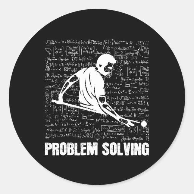 Billiards Problem Solving Players Sports Solution  Classic Round Sticker (Front)