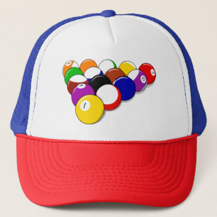 Billiards--rack 'em up! trucker hat