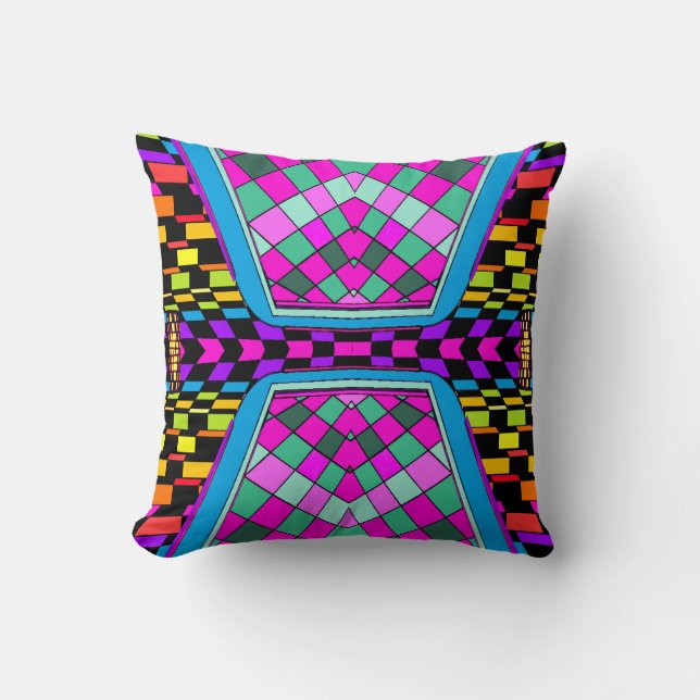 Billiards ReMix Pop Art Geometrix Designer Pillow (Front)