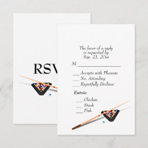 Billiards RSVP with Entree Choice White Card