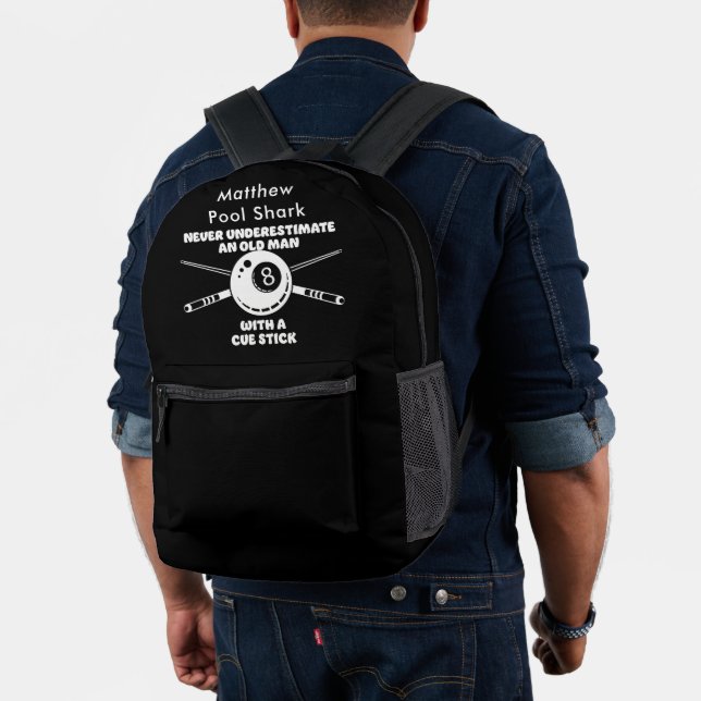 Billiards Saying About Experience and Skill Printed Backpack (Insitu (Model))