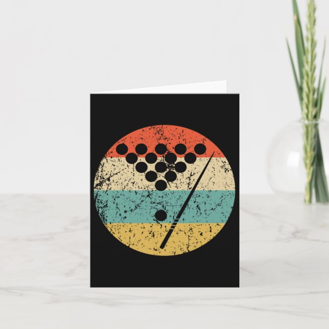 Billiards Shirt - Vintage Retro Pool  Card (Front)