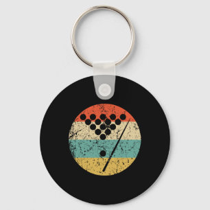Billiards Shirt - Vintage Retro Pool Key Ring