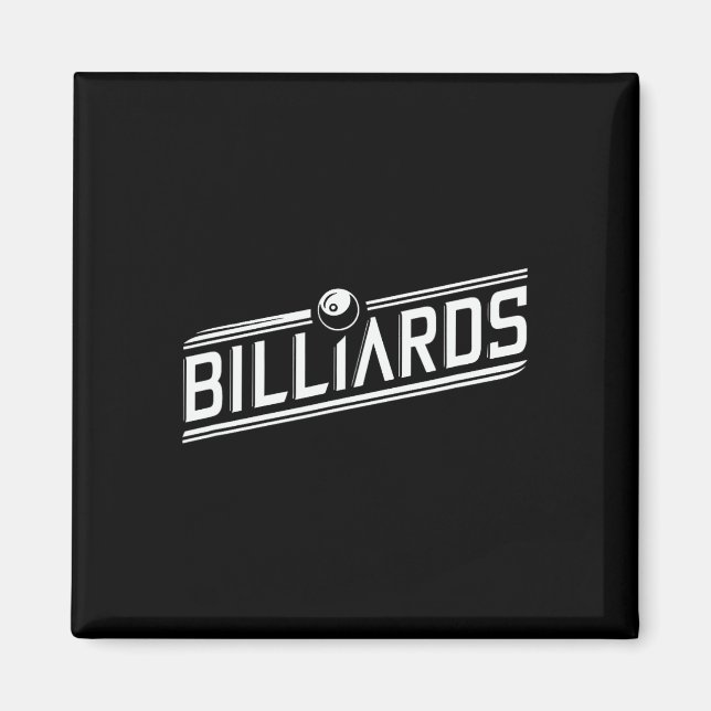 “billiards” - Sleek Angled Design  Magnet (Front)
