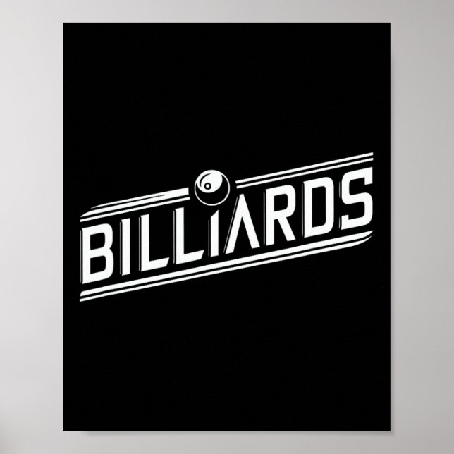 “billiards” - Sleek Angled Design  Poster (Front)