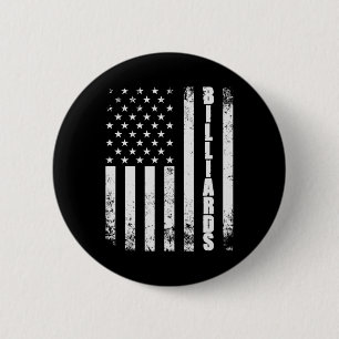 Billiards Snooker American Flag Usa Games Sport Bi 6 Cm Round Badge