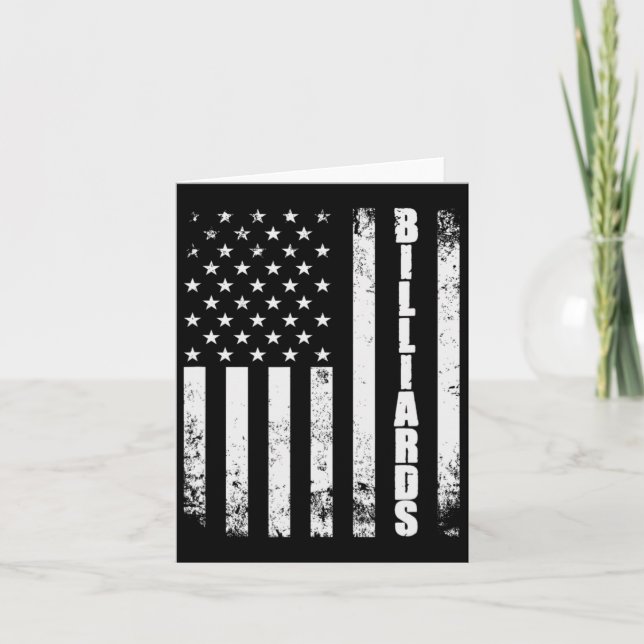 Billiards Snooker American Flag Usa Games Sport Bi Card (Front)