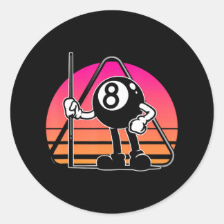 Billiards Snooker Billiard 8 Ball Player Cue Classic Round Sticker