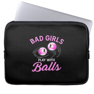 Billiards Snooker Girls Play With Billiard Balls Laptop Sleeve