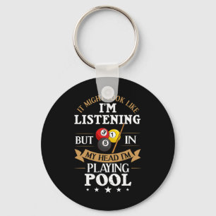 Billiards Snooker Pool Game Player Sports Competit Key Ring