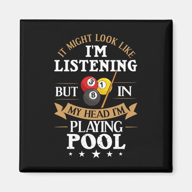 Billiards Snooker Pool Game Player Sports Competit Magnet (Front)