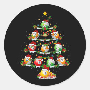 Billiards Sports Lover Lighting Billiards Christma Classic Round Sticker