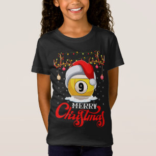 Billiards Sports Lover Reindeer Santa Billiards Ch T-Shirt