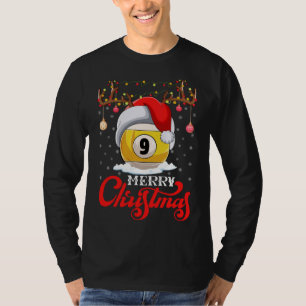 Billiards Sports Lover Reindeer Santa Billiards Ch T-Shirt