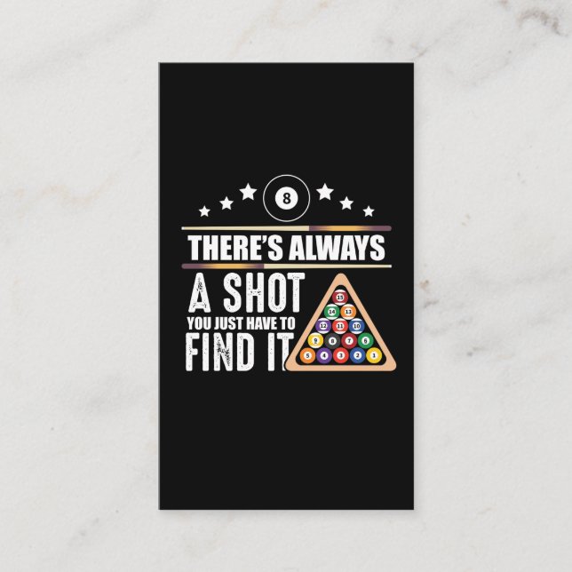 Billiards Team Pool Player Gift for Snooker Fans Business Card (Front)