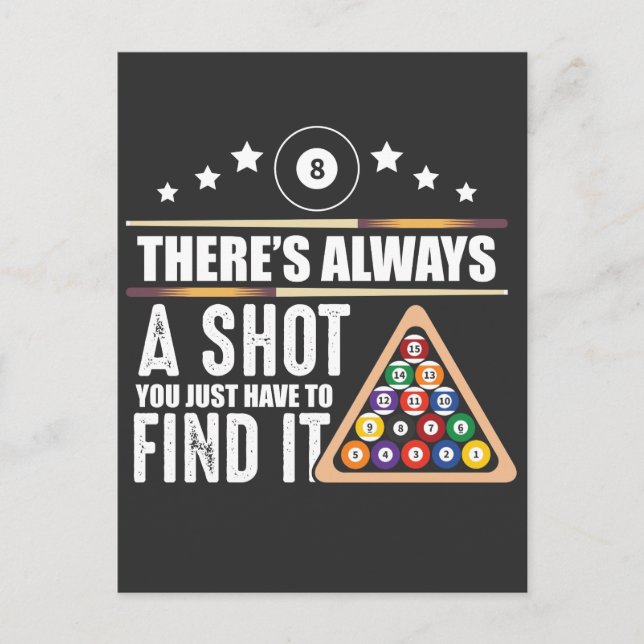 Billiards Team Pool Player Gift for Snooker Fans Postcard (Front)