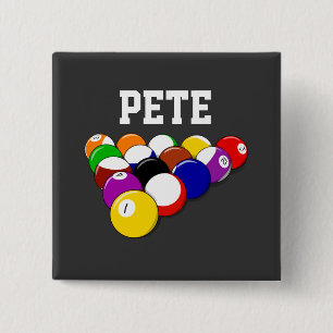 Billiards template, popular design 15 cm square badge