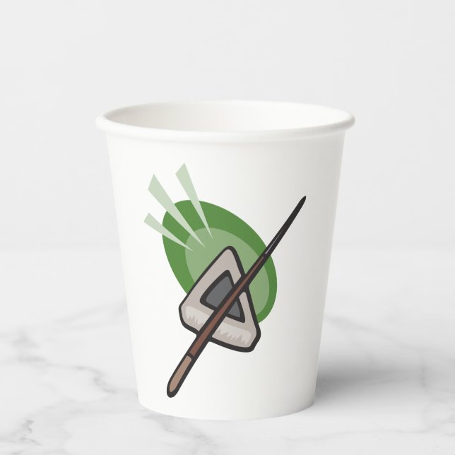 Billiards Triangle and Cue Stick Paper Cups (Front)