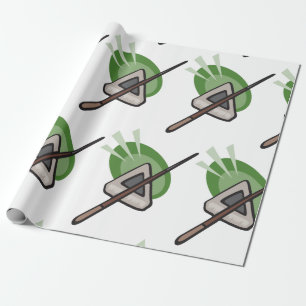 Billiards Triangle and Cue Stick Wrapping Paper