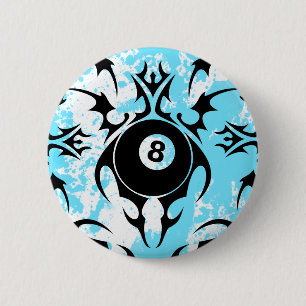 billiards. tribal. 6 cm round badge