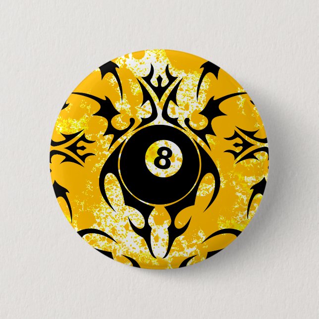 billiards. tribal. 6 cm round badge (Front)