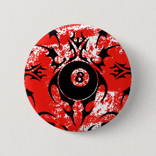 billiards. tribal. 6 cm round badge