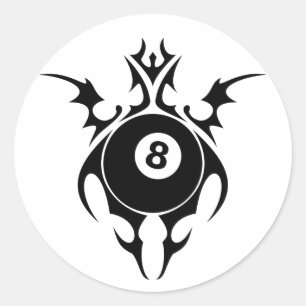 billiards. tribal. classic round sticker