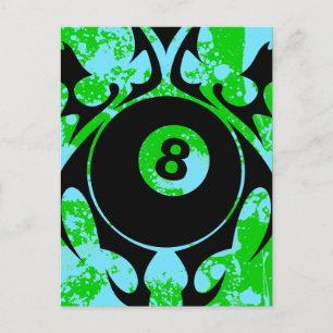 billiards. tribal. postcard
